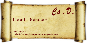 Cseri Demeter névjegykártya